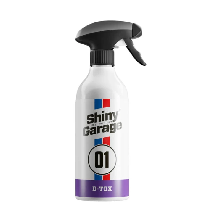 SHINY GARAGE D-TOX 500ML Uusuwa Metaliczne Zanieczyszczeniai rdzę metalu, szkła, gumy i chromu SHINY GARAGE