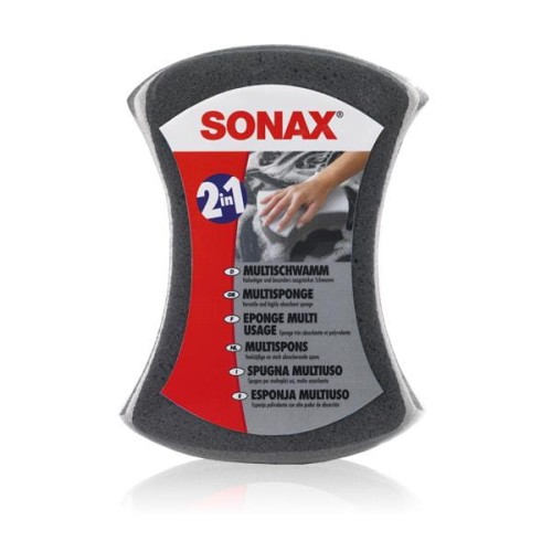 Sonax gąbka uniwersalna, szara strona i oryginalna etykieta 2 in 1