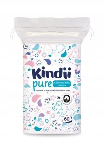 Kindii Pure bawełniane płatki dla niemowląt 60 sztuk