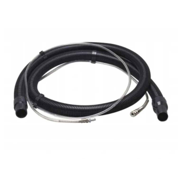 Santoemma H10L50-M, czarny wąż ssący z przewodem roztworu i metalowymi złączami, 32 mm, 5 m