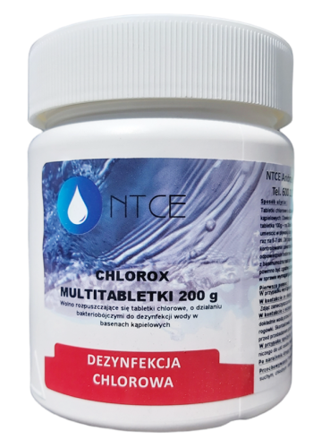 NTCE Chlorox Multitabletki 200 g – tabletki chlorowe do basenu – 0,4 kg
