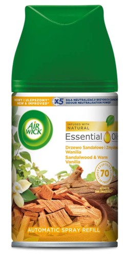 Air Wick Freshmatic - wkład do odświeżacza powietrza, drzewo sandałowe i zmysłowa wanilia 250 ml