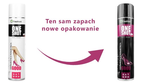 Freshtek ONE SHOT Good 600 ml — porównanie poprzedniego i nowego opakowania