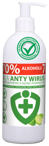 Kala AntyWirus Lemongrass, płyn do dezynfekcji powierzchni i rąk z pompką – 0,5 l