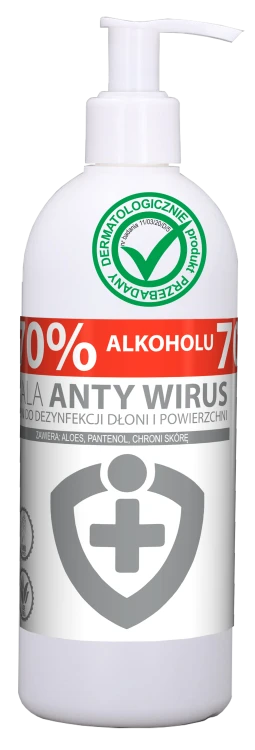 Kala AntyWirus bezzapachowy, płyn do dezynfekcji rąk i powierzchni, pompka – 500 ml