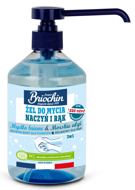 Briochin płyn do mycia naczyń i rąk, żel z mydłem lnianym 500 ml
