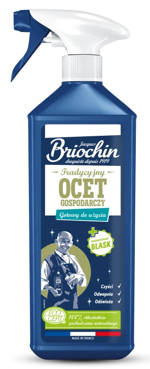Briochin ocet gospodarczy gotowy do użycia, niebieska butelka ze spryskiwaczem 750 ml