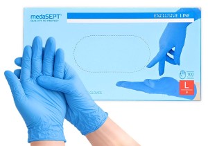 medaSEPT - Rękawice nitrylowe 100 sztuk - L