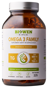 BIOWEN Omega 3 Family TG - 720mg EPA,480mg DHA - 225 kapsułek
