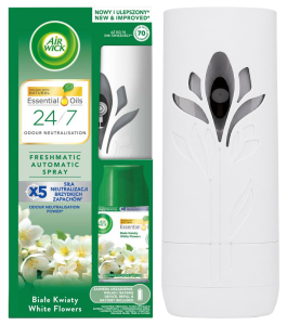 AIR WICK Freshmatic - Urządzenie BIAŁE + Białe Kwiaty / White Flowers 250 ml