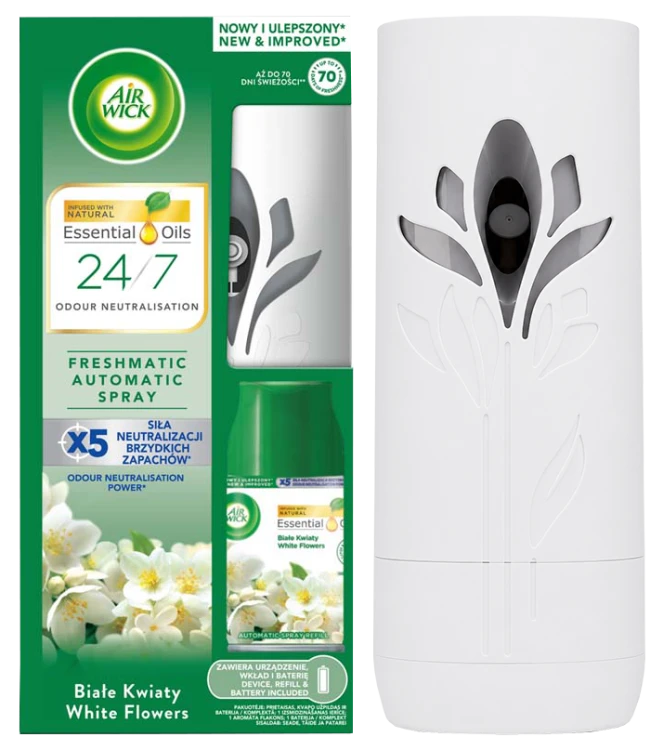 Air Wick Freshmatic automatyczny odświeżacz powietrza Białe Kwiaty, zestaw 250 ml