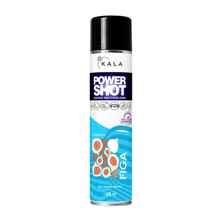 Kala Power Shot Chorwacka Figa 600 ml, neutralizator zapachów w aerozolu, puszka