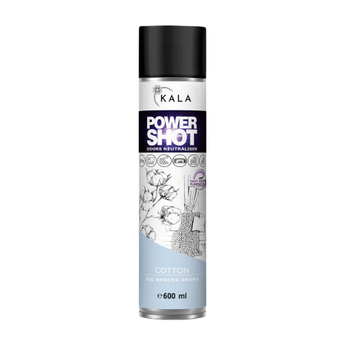 Kala Power Shot Cotton 600 ml, neutralizator zapachów w aerozolu, puszka