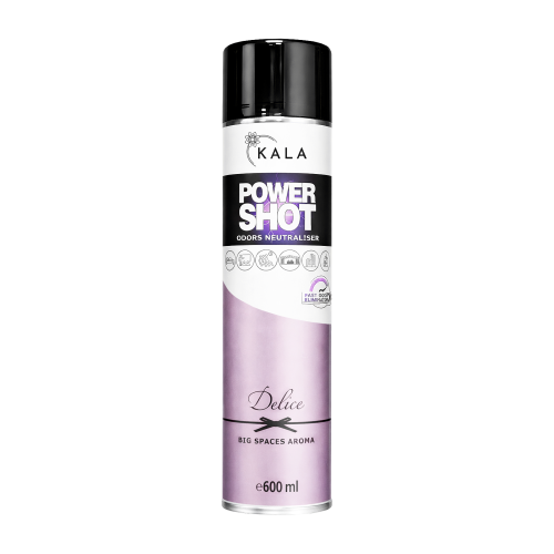 Kala Power Shot Delice 600 ml, neutralizator zapachów w aerozolu, puszka