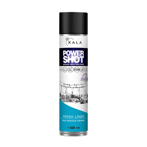Kala Power Shot Fresh Linen 600 ml, neutralizator zapachów w aerozolu, puszka