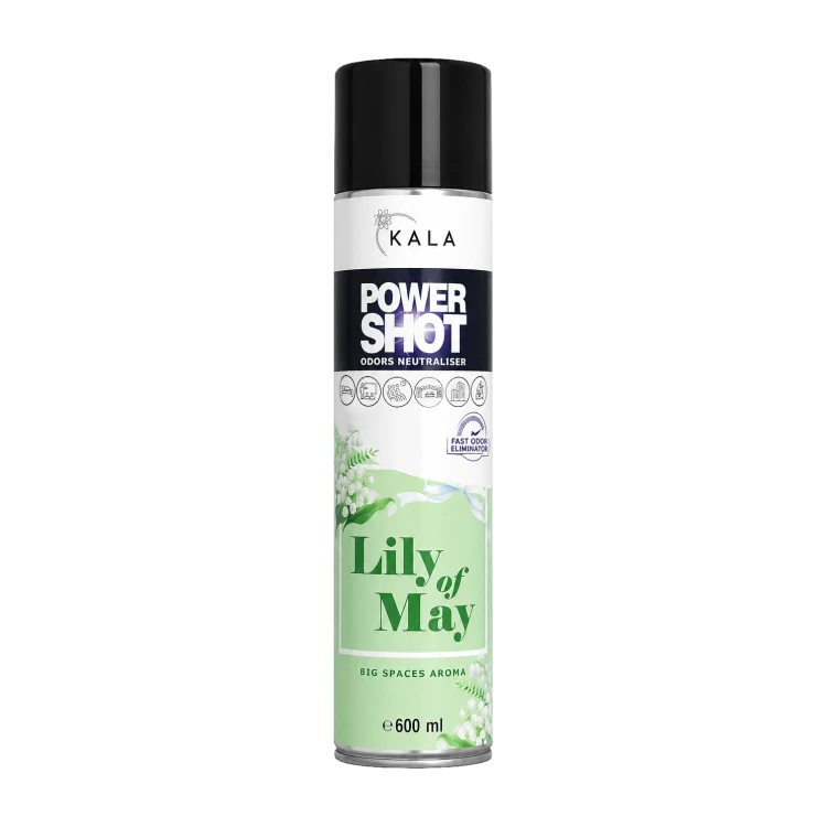 Kala Power Shot Lily of May 600 ml, neutralizator zapachów w aerozolu, puszka