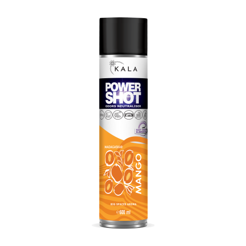 Kala Power Shot Madagaskar Mango 600 ml, neutralizator zapachów w aerozolu, puszka