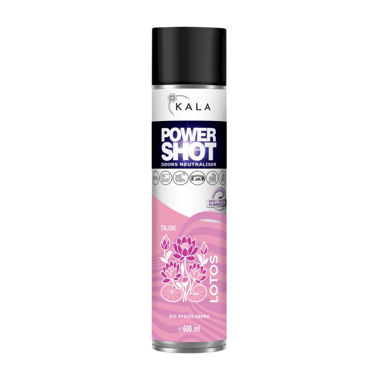 Kala Power Shot Tajski Lotos 600 ml, neutralizator zapachów w aerozolu, puszka