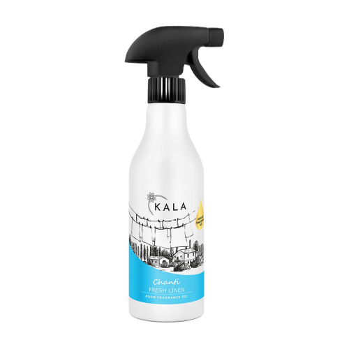 Kala Chanti Fresh Linen 500 ml, olejek zapachowy w sprayu, butelka z rozpylaczem