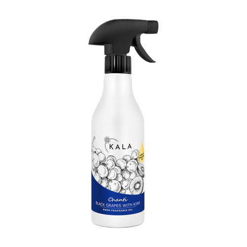 Kala Chanti Black Grapes with Kiwi 500 ml, olejek zapachowy w sprayu, butelka z rozpylaczem