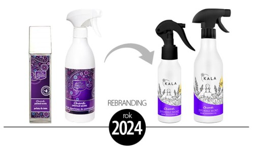 Kala Chanti Patchouli Secrets, dawne i nowe opakowania po zmianie wyglądu marki
