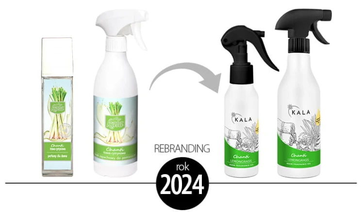 Kala Chanti Lemongrass, dawne i nowe opakowania po zmianie wyglądu marki