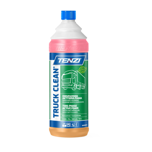 Tenzi Truck Clean 1 l: dwufazowy koncentrat aktywnej piany, opakowanie z etykietą