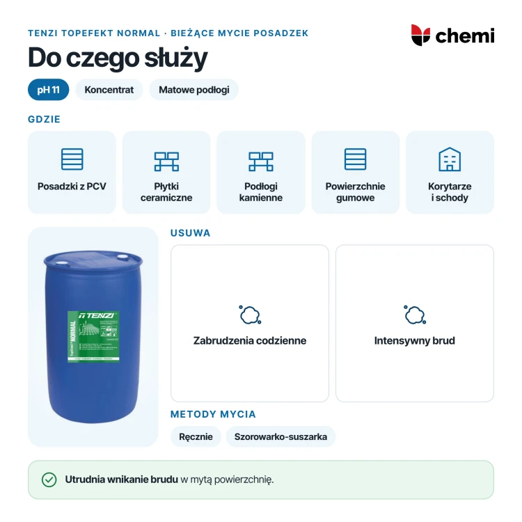 Tenzi TopEfekt Normal 200 l: matowe posadzki z ceramiki, kamienia, PCV i gumy