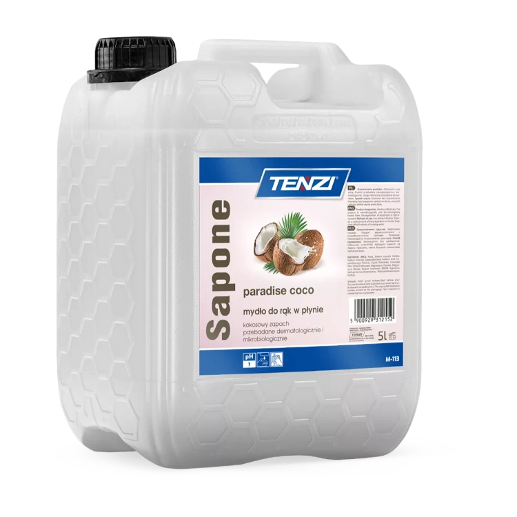 Tenzi Sapone Paradise Coco 5 l, kanister białego mydła do rąk o zapachu kokosa
