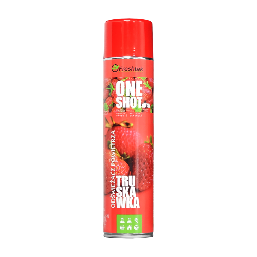 Freshtek ONE SHOT Truskawka, odświeżacz powietrza w aerozolu, 600 ml