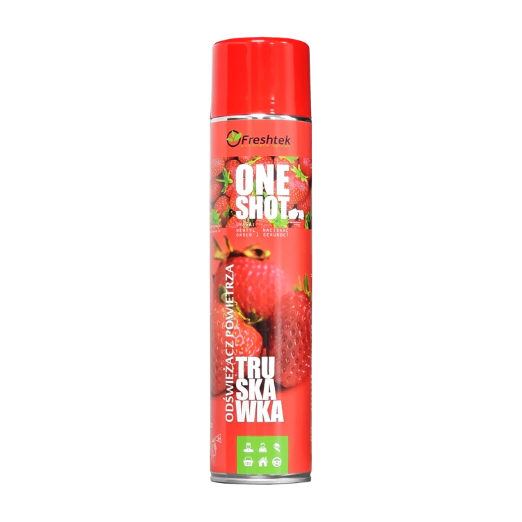 Freshtek ONE SHOT Truskawka, odświeżacz powietrza w aerozolu, 600 ml