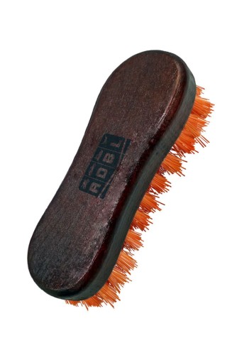 ADBL Textile Brush, ręczna szczotka z brązowym korpusem i pomarańczowym włosiem