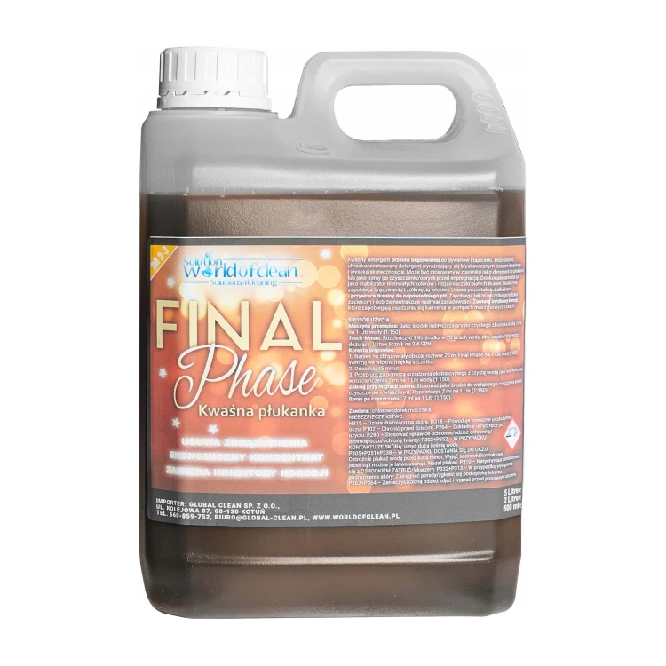 Solution World of Clean Final Phase, kwaśna płukanka do tapicerki i dywanów – 2 l