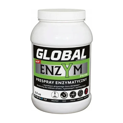 Global Enzym Pro98 2,5 kg – enzymatyczny prespray do prania dywanów i tapicerki, pojemnik