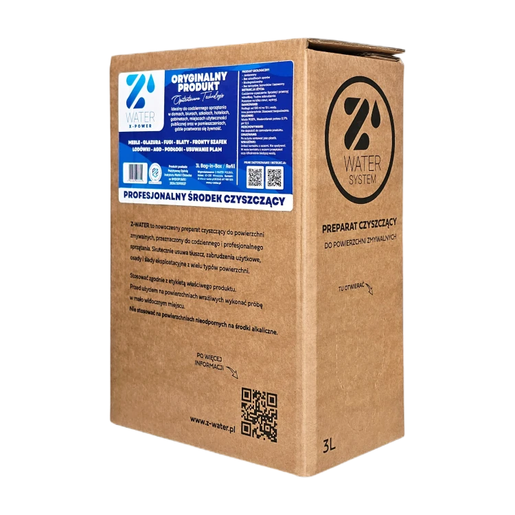 Z-WATER X-Power Bag-in-Box, płyn do mycia powierzchni zmywalnych – 3 l