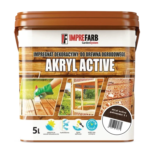ImpreFarb Akryl Active Palisander 5 l, wiadro – wodny impregnat koloryzujący do drewna