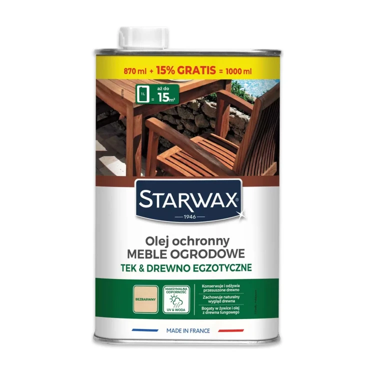 Starwax Tek i drewno egzotyczne – olej ochronny do drewna – 1 l