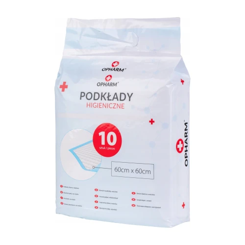 Opakowanie Opharm podkłady higieniczne 60 × 60 cm, 10 sztuk