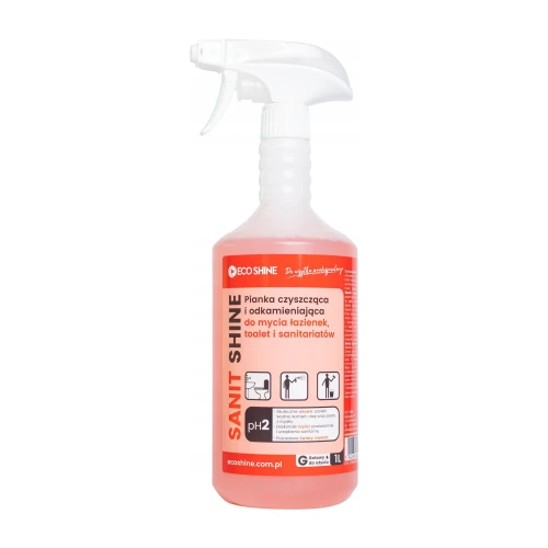 Eco Shine Sanit Shine 1 l, pianka do czyszczenia łazienki, butelka ze spryskiwaczem
