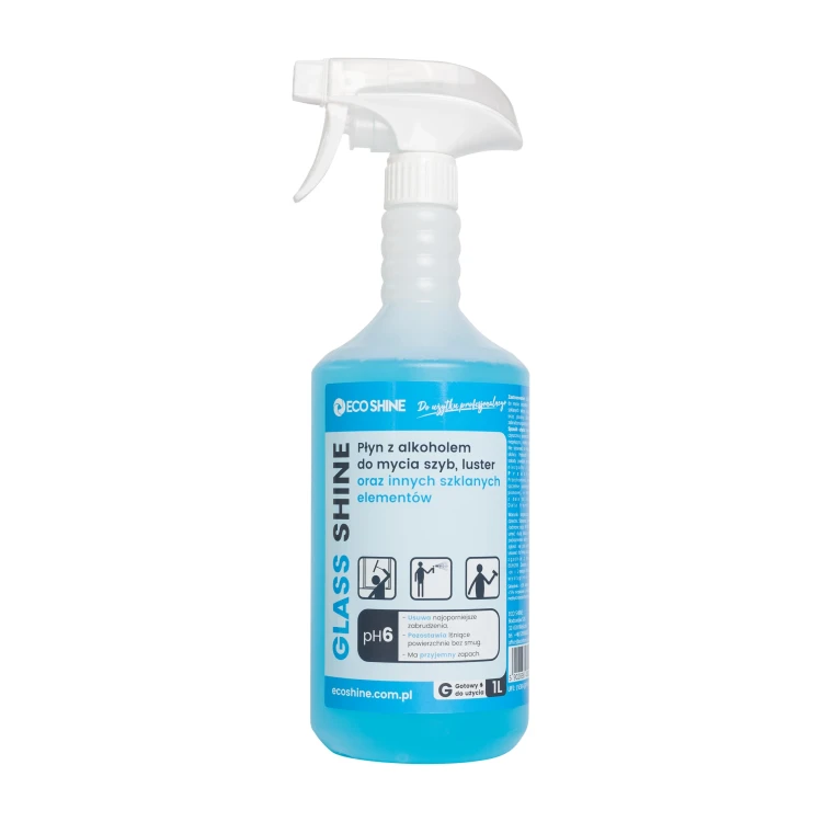 Eco Shine Glass Shine 1 l, płyn do mycia szyb i luster, butelka ze spryskiwaczem