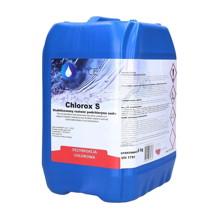 NTCE Chlorox S 5 l (6 kg), stabilizowany roztwór podchlorynu sodu, kanister