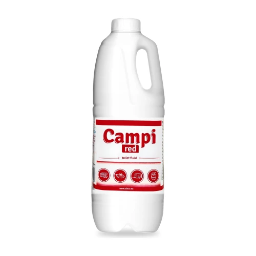 Campi Red 2 l, płyn do spłuczki toalety turystycznej, butelka z białą nakrętką