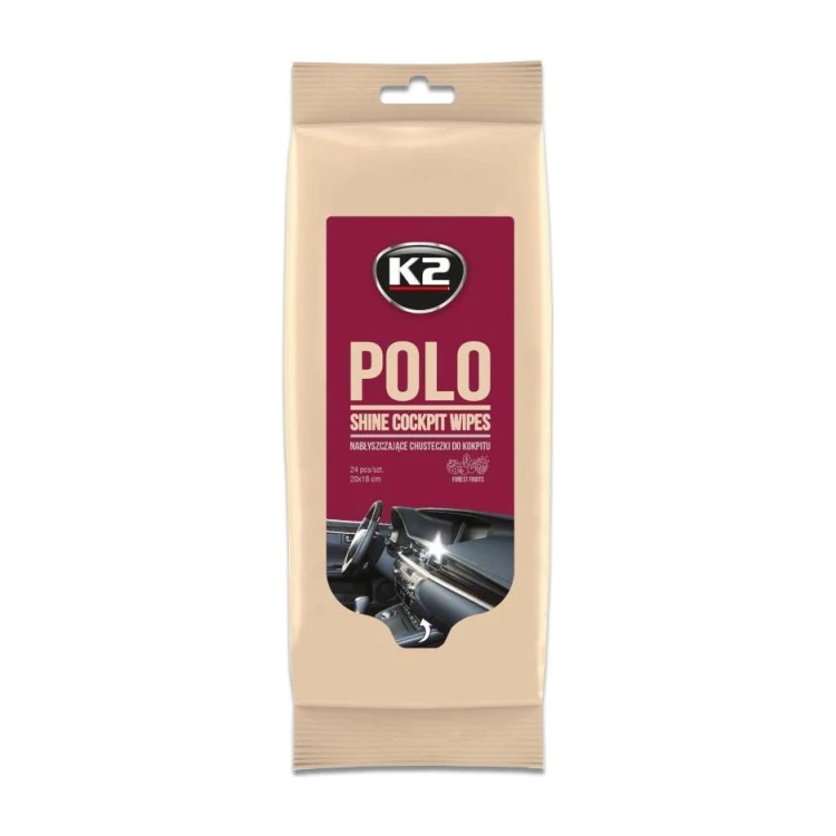 K2 Polo Shine Wipes chusteczki do kokpitu 20 × 18 cm Forest Fruits 24 szt.