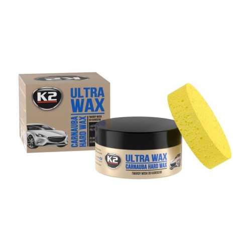 K2 Ultra Wax – twardy wosk do lakieru Carnauba z gąbką – 250 g