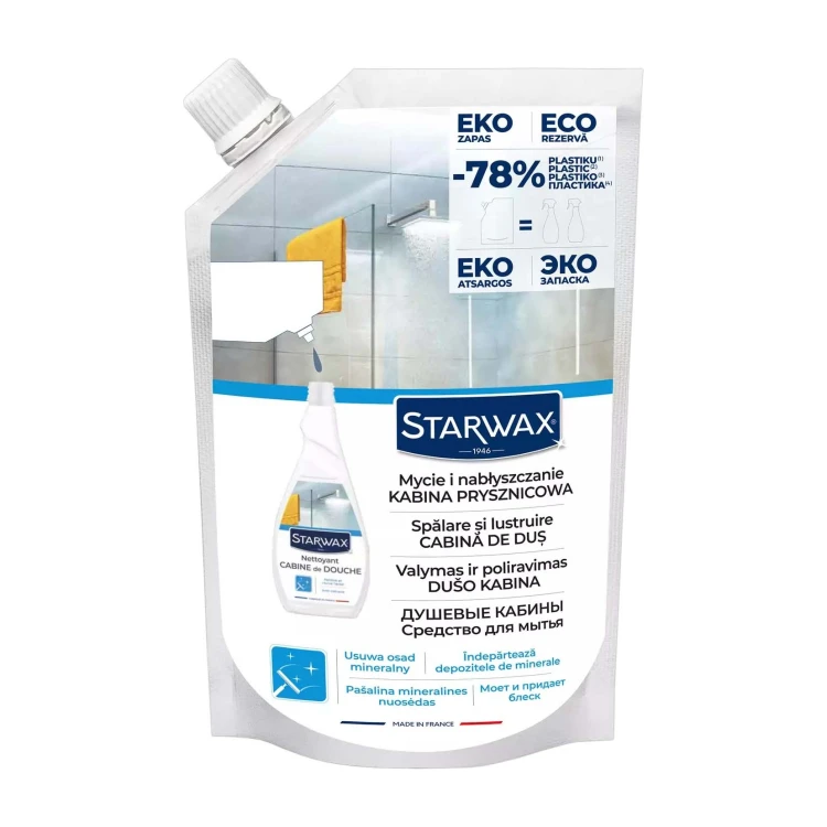 Starwax Mycie i nabłyszczanie – płyn do mycia kabin prysznicowych Eko Zapas – 1 l