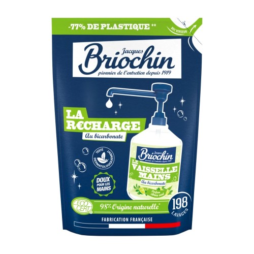 Żel do mycia naczyń i rąk Jacques Briochin Soda oczyszczona, zapas – 450 ml