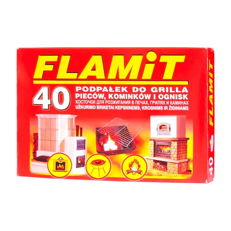 FLAMiT Biała – podpałka do kominka i grilla – 40 kostek