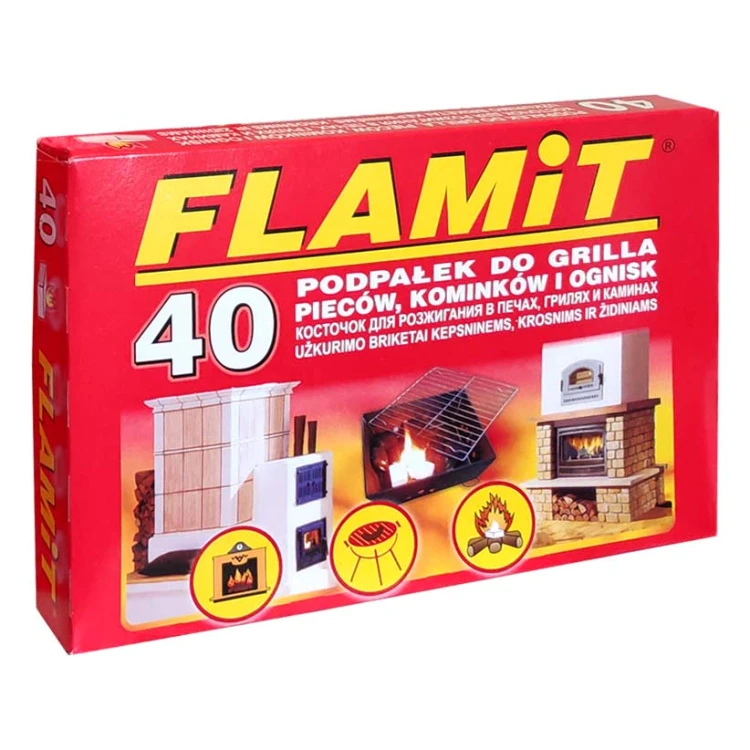 FLAMiT Biała – podpałka do kominka i grilla – 40 kostek – zdjęcie 2