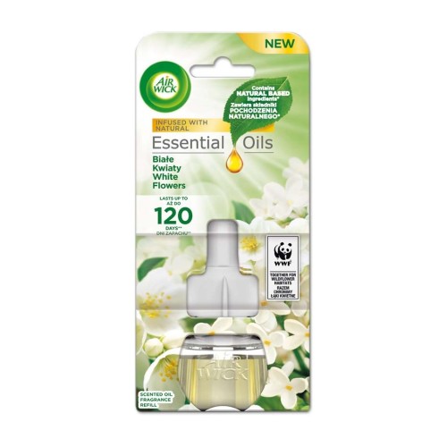 Wkład do elektrycznego odświeżacza powietrza Air Wick Essential Oils Białe Kwiaty – 19 ml