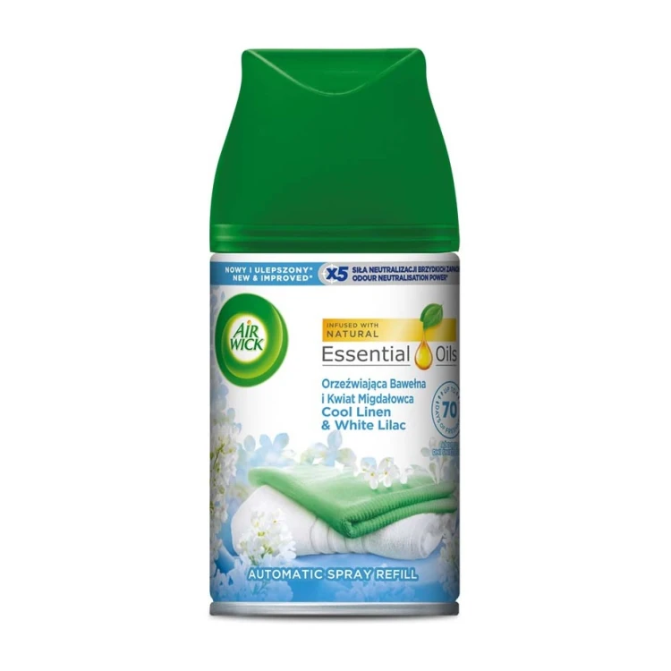 Wkład do odświeżacza powietrza Air Wick Freshmatic Orzeźwiająca Bawełna i Kwiat Migdałowca – 250 ml
